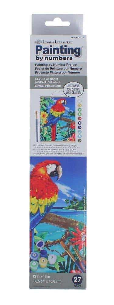 Painting By Number Red Scarlet Macaw Canvas 27pcs