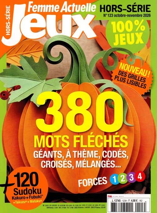 Femme Actuelle Jeux Hs Niveau 1 2 3 4 N123 - Octobre-novembre 2026