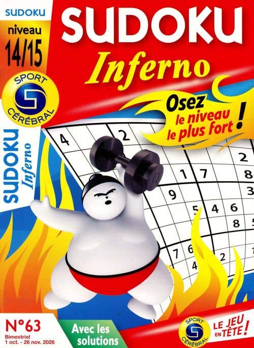 Sc Sudoku Inferno Niveau 14/15 Avec LES Solutions N62