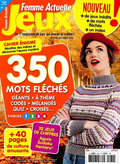 Femme Actuelle Jeux Niveau 1 2 3 4 N259 - Octobre 2026