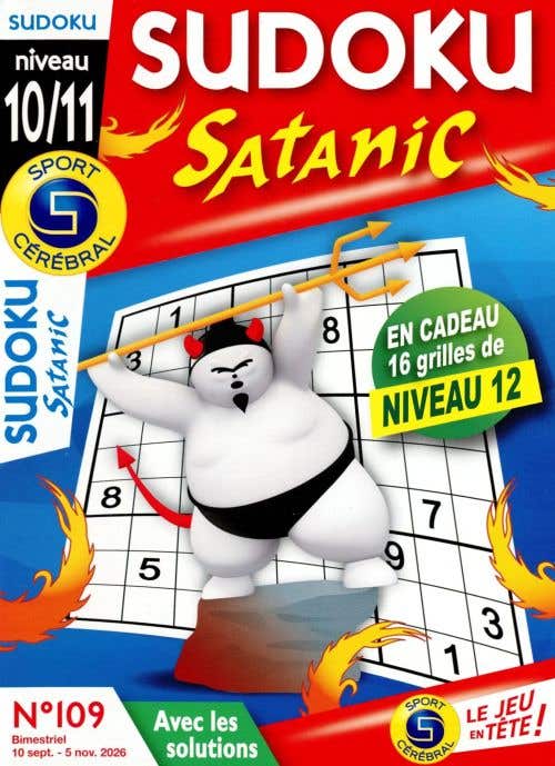 Sudoku Satanic Niveau 10/11 Avec LES Solutions N109