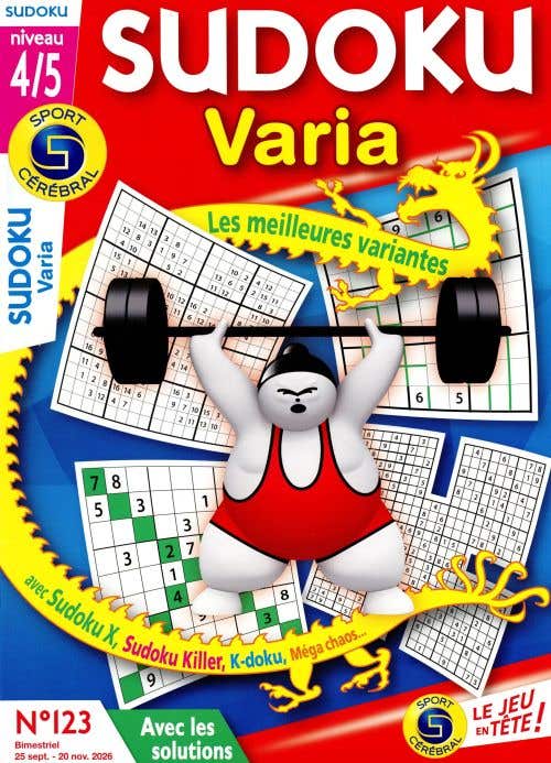 Sudoku Varia Niveau 4/5 Avec LES Solutions N123
