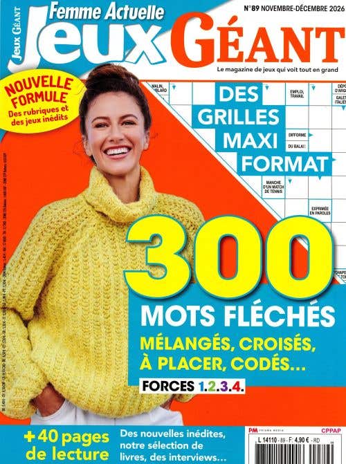 Femme Actuelle Jeux Geant Forces 1 2 3 4 (des Grilles Maxi Format) N88 - Septembre/octobre 2026