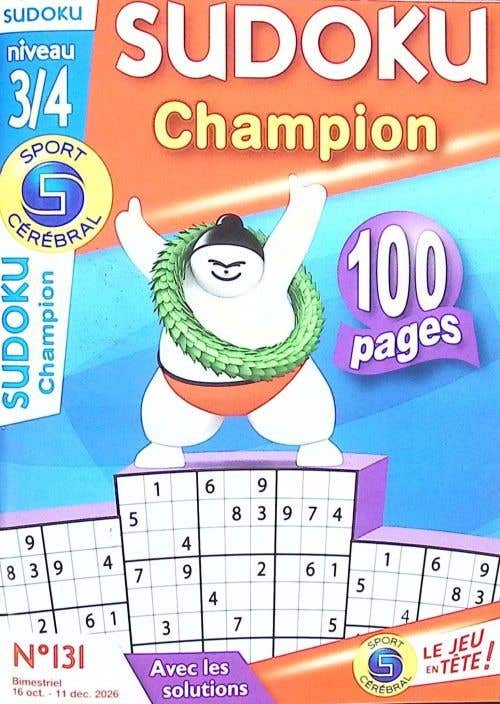 Sc Sudoku Champion Avec LES Solutions Niveau 3/4 N130