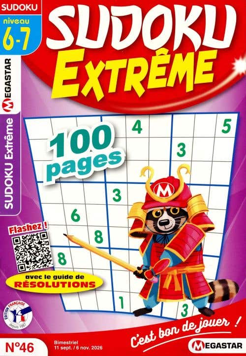 Mg Sudoku Extreme Niveau 6/7 Avec LE Guide DES Resolutions N46