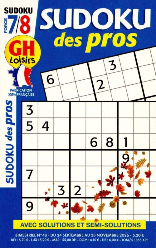 Gh Sudoku DES Pros Niveau 7/8 Avec Solutions ET Semi-solutions N48