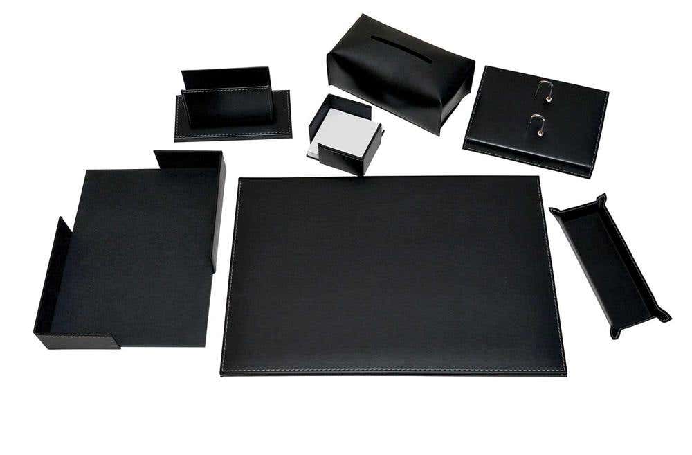 Desk Set 7 Pieces Black