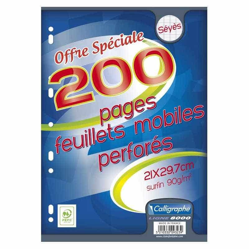 Binder Refill Paper Perforated Single Sheet Seyes 200sh