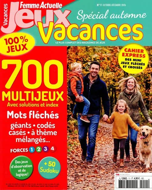 Femme Actuelle Jeux Vacances Forces 1 2 3 4 Avec Solutions ET Index N10 - Juillet-septembre 2026