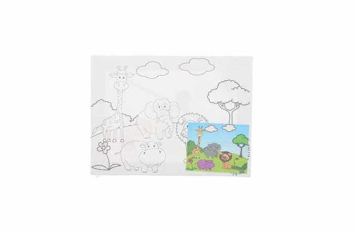 Canvas Wooden Drawing Board Animals + Watercolor + Brush