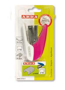 Mini Stapler Pink Color + Staples No.10 In Blister