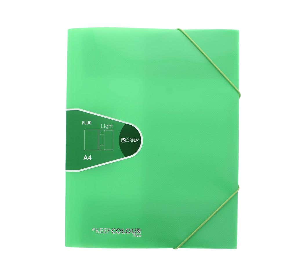 File 3 Flap Pp With Elastic Neon Green Color A4