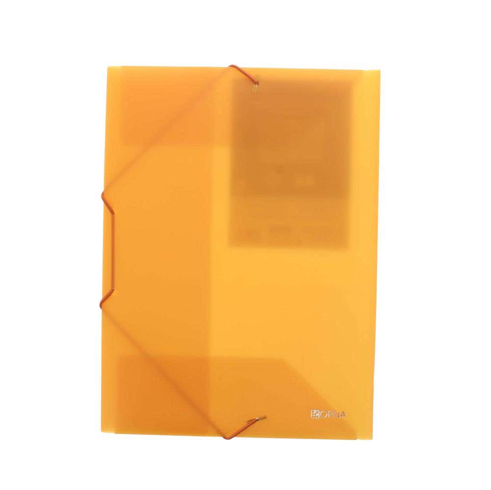 File 3 Flap Pp With Elastic Orange Transparent Color A4