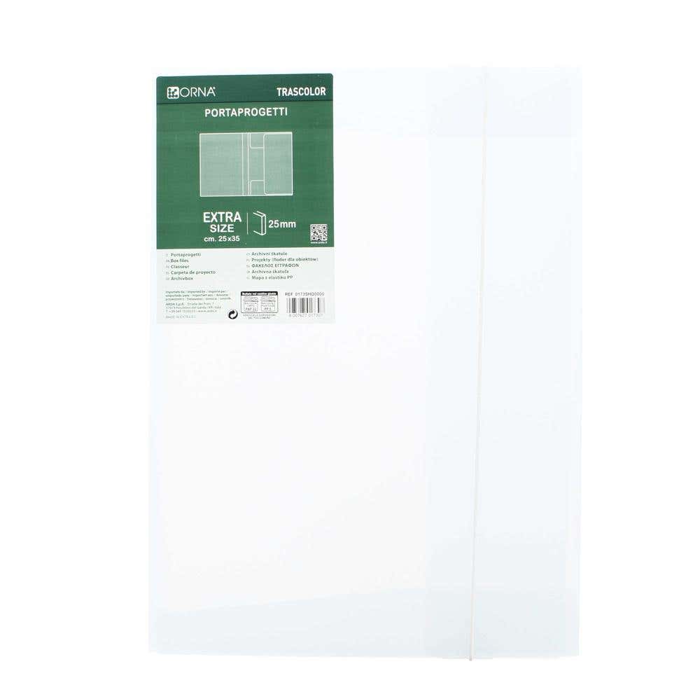 File Box 3 Flap Pp With Elastic Clear Transparent Color A4 2.5cm