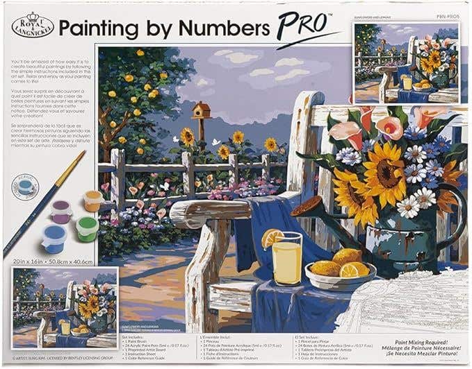 Royal Brush Sunflower & Lemons Paint By Number Kit Canvas