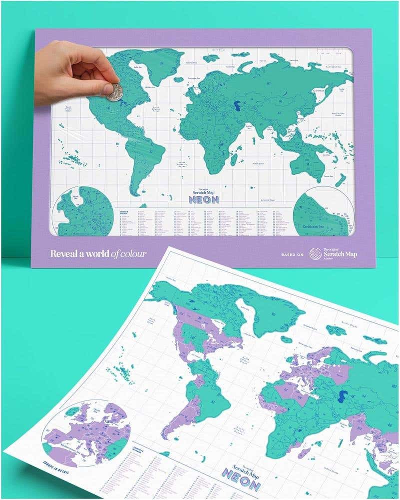 Green Scratch Map (a3)