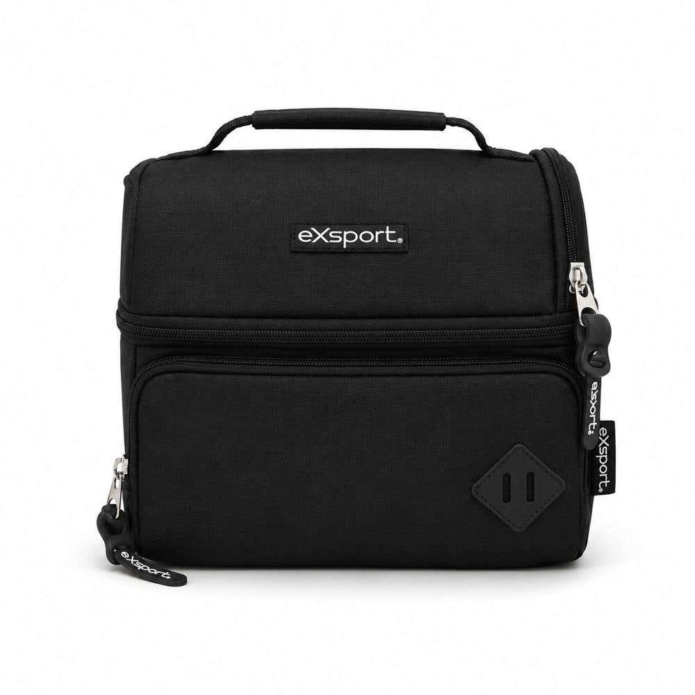 Export Plain Lunch Bag Top Opening Black With Black Patch Color