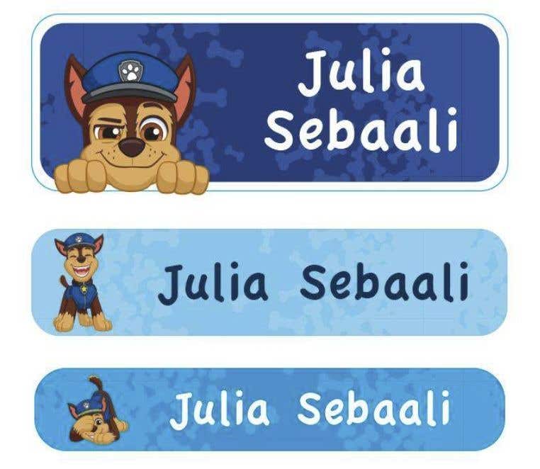Essmak Chase Personalised Name Labels — 3-page Booklet (60 Stickers)