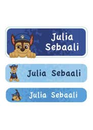 Essmak Chase Personalised Name Labels — 3-page Booklet (60 Stickers)