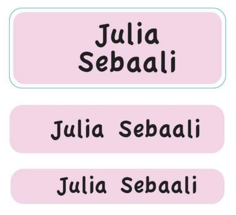 Essmak Pink Personalised Name Labels — 3-page Booklet (60 Stickers)