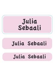 Essmak Pink Personalised Name Labels — 3-page Booklet (60 Stickers)