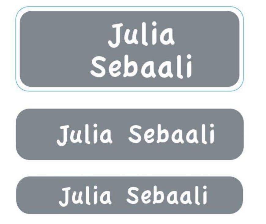Essmak Gray Personalised Name Labels — 3-page Booklet (60 Stickers)