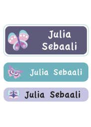 Essmak Butterfly Personalised Name Labels — 3-page Booklet (60 Stickers)