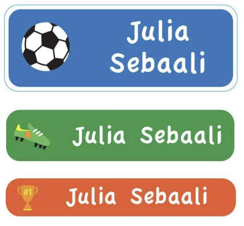 Essmak Football Personalised Name Labels — 3-page Booklet (60 Stickers)