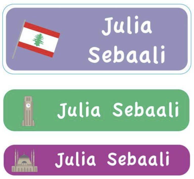 Essmak Beirut Personalised Name Labels — 3 -page Booklet (60 Stickers)