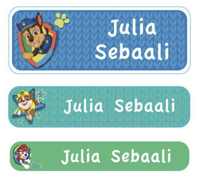 Essmak Paw Patrol Personalised Name Labels — 3 -page Booklet (60 Stickers)