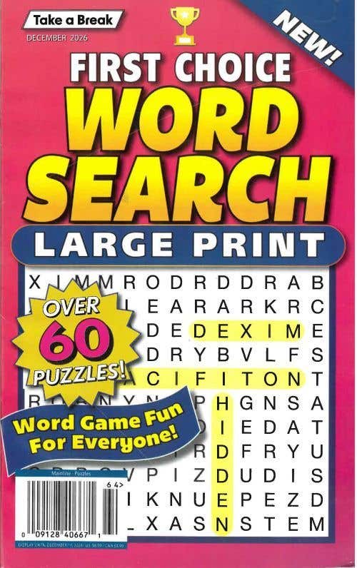 Take A Break First Choice Wordsearch Issue 64/decmeber 2026