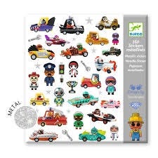 Djeco Textured Stickers-the World Of Crazy Motors