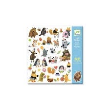Djeco Paper Stickers-fluffy Friends