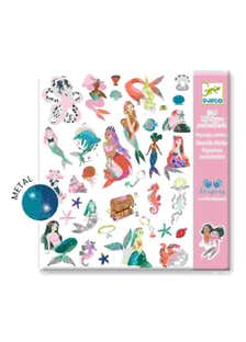 Djeco Textured Stickers-sparkly Mermaids