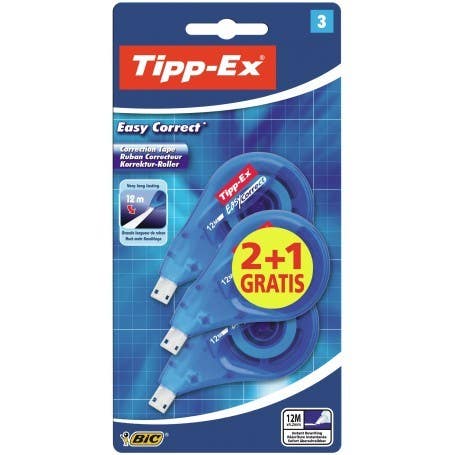 Easy Correct Tape 12mx4.2mm Blister 2+1