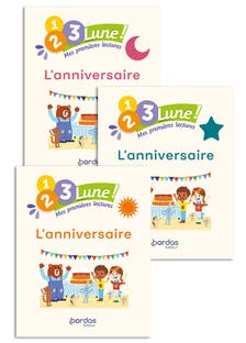 1, 2, 3, Lune!-premières Lectures- L'anniversaire(pack 1 Album Soleil+1 Album Étoile+1 Album Lune)