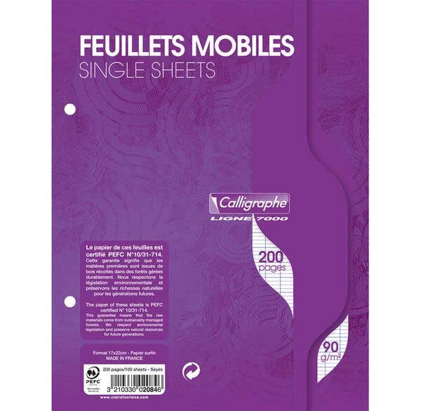 Binder Refill Paper Perforated Single Sheet Seyes 200sh 90g 17*22