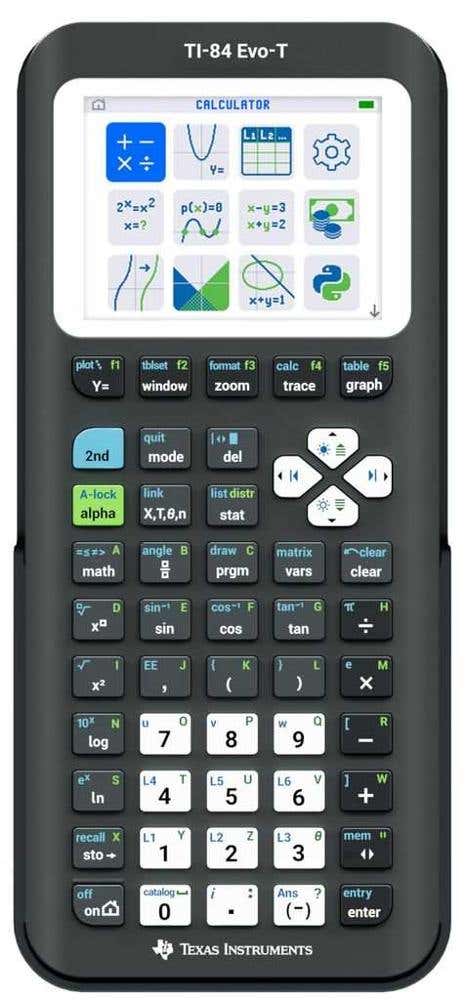 Graphic Calculator Ti-84 Evo-t Python Exam Mode Black