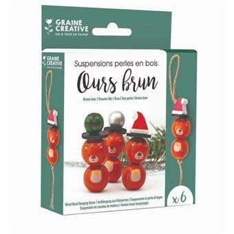 Kit 6 Perles Suspension Ours Brun