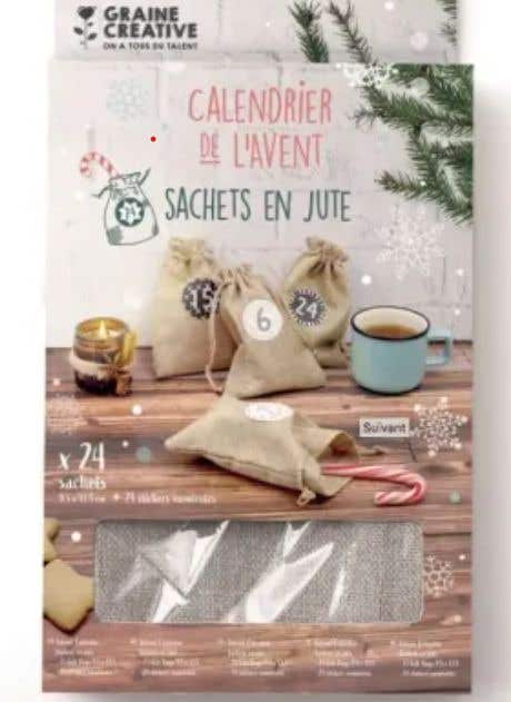 Calendrier DE L'avent 24 Sachets EN Jute