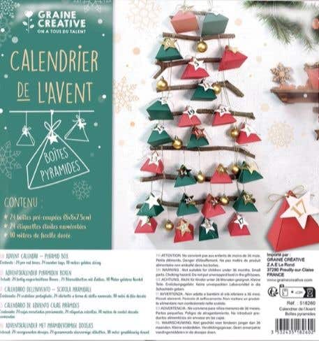 Calendrier DE L'avent 24 Boites Pyramides