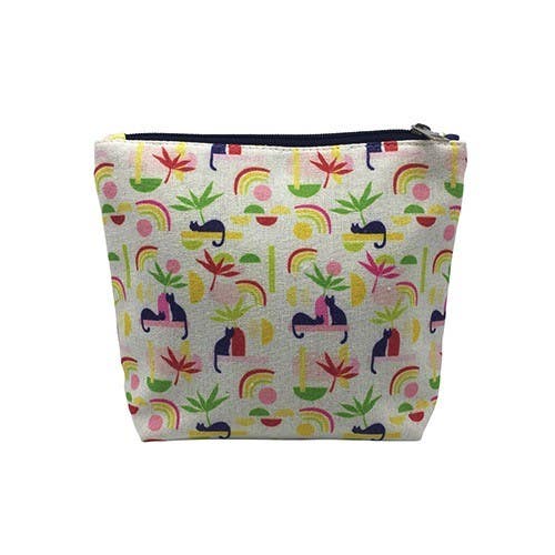 Trousse Maquillage Trapeze Coton Chats Pop Blanc Coco