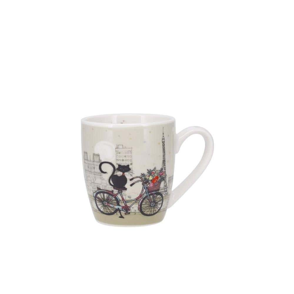 Mug Arrondi Expresso + Boite Bug Art Paris Chat Velo