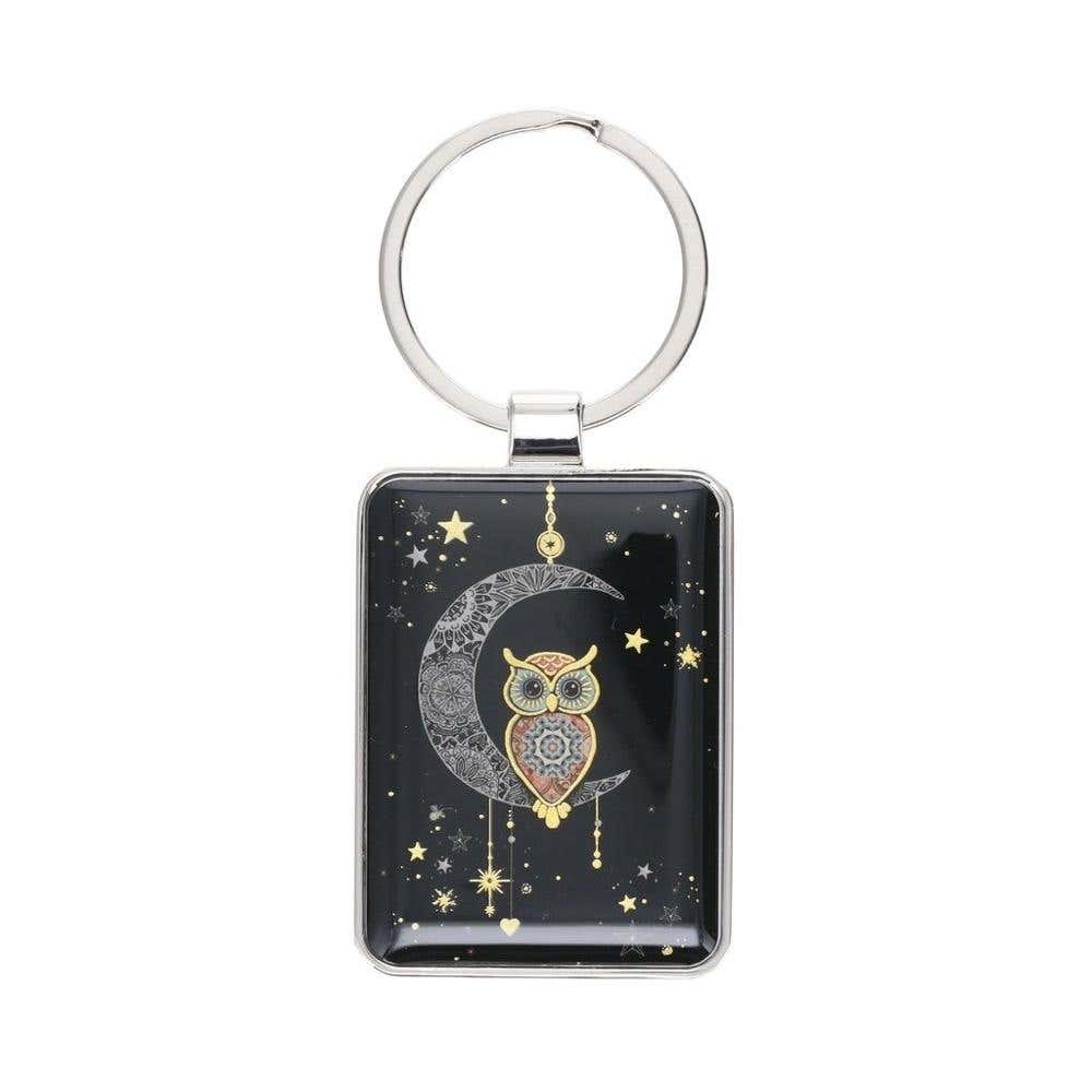 Porte Cle Rectangle Jewels Hiboux