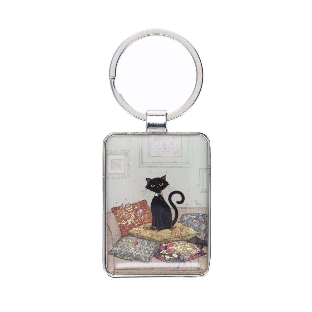 Porte Cle Rectangle Bug Art Chat ET Coussins