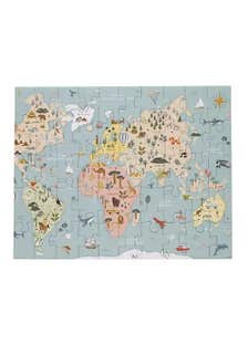 Puzzle 50 Pcs Boite Metal Carte DU Monde