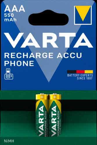 Varta Battery Recharge Accu Phone Aaa 550mah Pack Of 2pcs