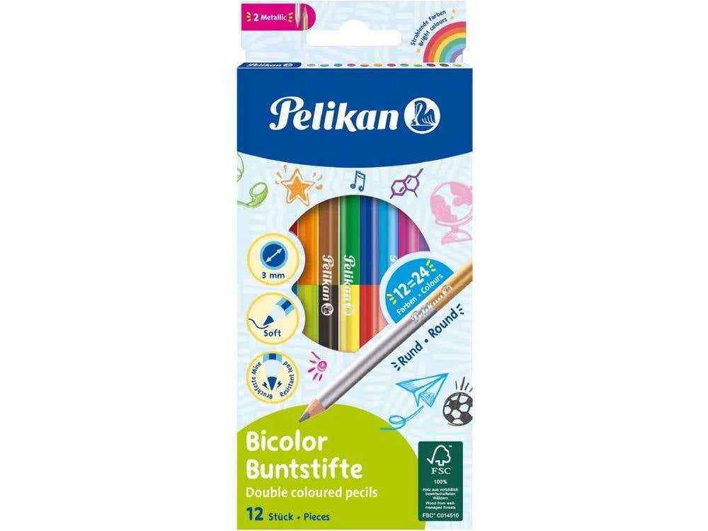 Pelikan Colored Pencils Bicolor Round 12 Pcs/pack