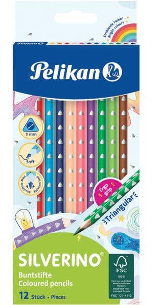 Pelikan Colored Pencils Silverino Triangular 12 Pcs/pack