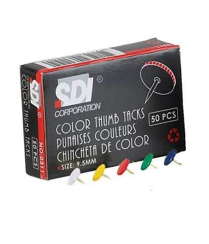 Thumb Tacks Colored 50 Pcs/box